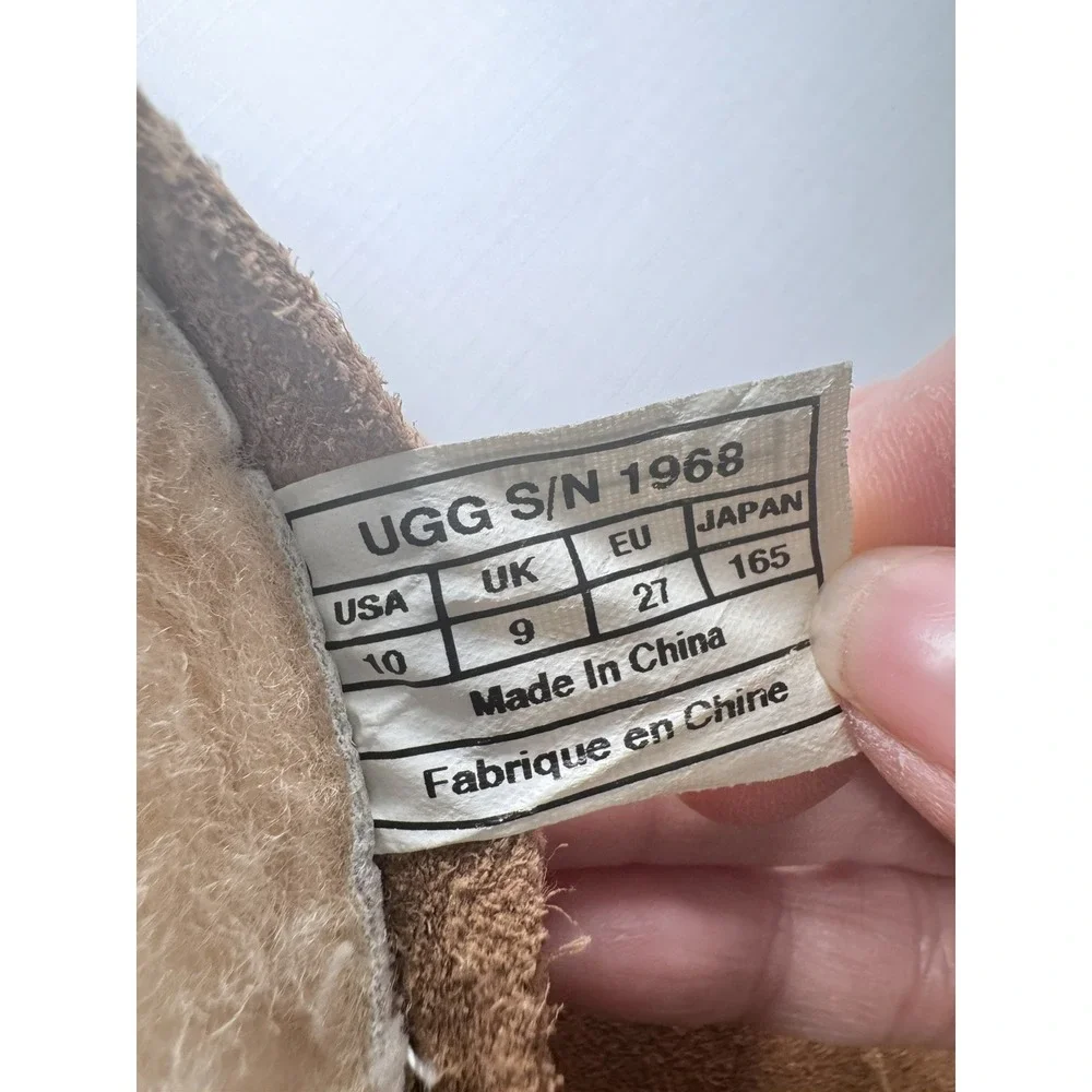 UGG Childs Australia 1968 RETRO CARGO Sheepskin Lined Tall Boots Chestnut Sz‎ 10